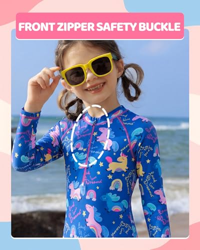 Image of Angel season Girls Swimsuits Kids Bathing Suit One Piece Swimwear with UPF 50+ Cute