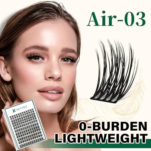 Image of KEYYOU Lash Clusters Air Touch Soft Volume D Curl 12mm Individual Lashes