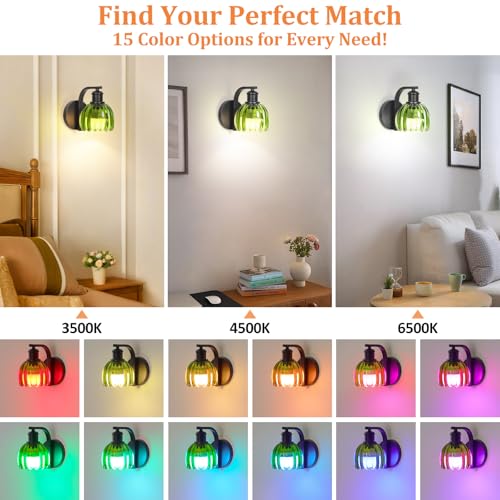 Image of Vintage Rechargeable Battery Operated Wall Sconce Set of Two with Remote
