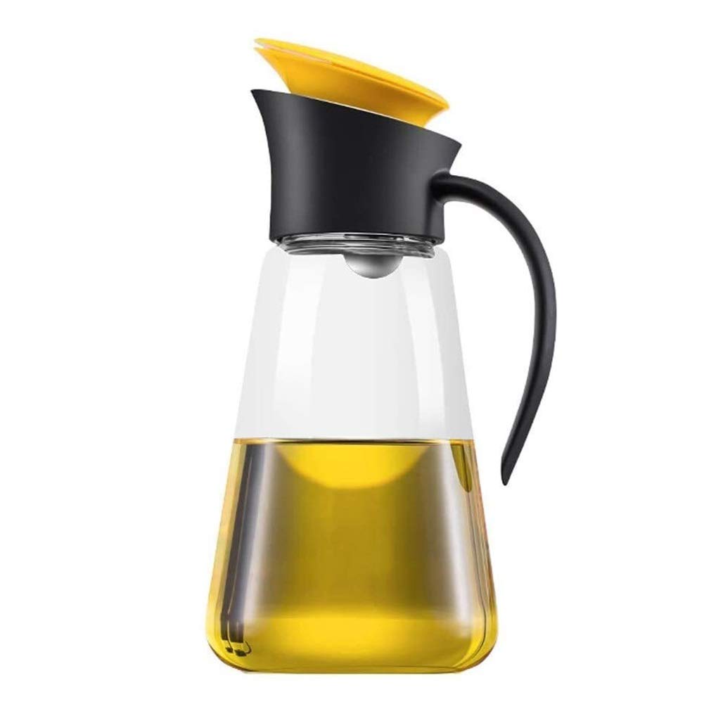 Distributore di olio, flacone spray for olio, flacone erogatore di olio d'oliva, flacone di olio d'oliva con tappo automatico, vetro borosilicato alto e flacone erogatore di olio, aceto e salsa di soi