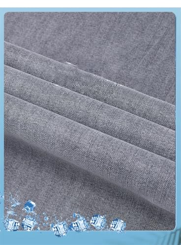 Men's Summer Thin Loose Straight Jeans Lyocell Soft Drape Classic Business Casual Ice Silk Pants4