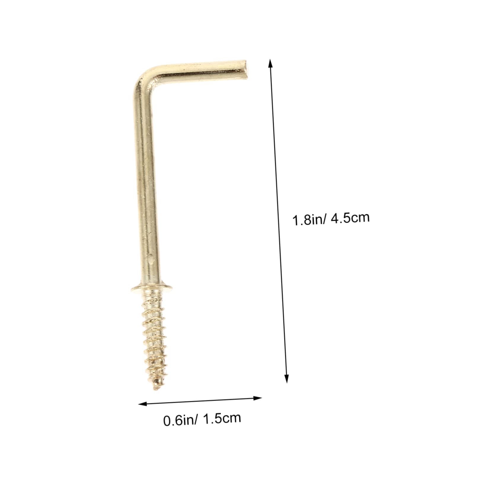 Unomor 100pcs Seven-Character Hook Gold Right Angle Screw Hook Picture Frame Hooks Ceiling Hook Self Tapping Screws Self-Tapping Screw Hooks Screw Hooks Heavy Duty Hanger Hooks Steel