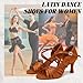 Uonpie Ballroom Latin Dance Shoes for Women Open Toe Salsa Tango Professional Dance Shoes 3 Inch,Brown,6.5US