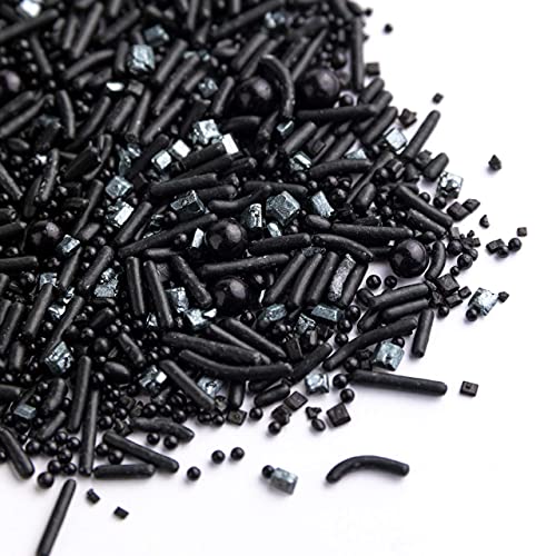 Sprinkles - Black Sprinkles - Cake Sprinkles - Gluten-Free Sprinkles for Baking - Cupcake and Cake Topper - Sprinkle Mix - Sweets Indeed Sprinklefetti - 6.25 ounces