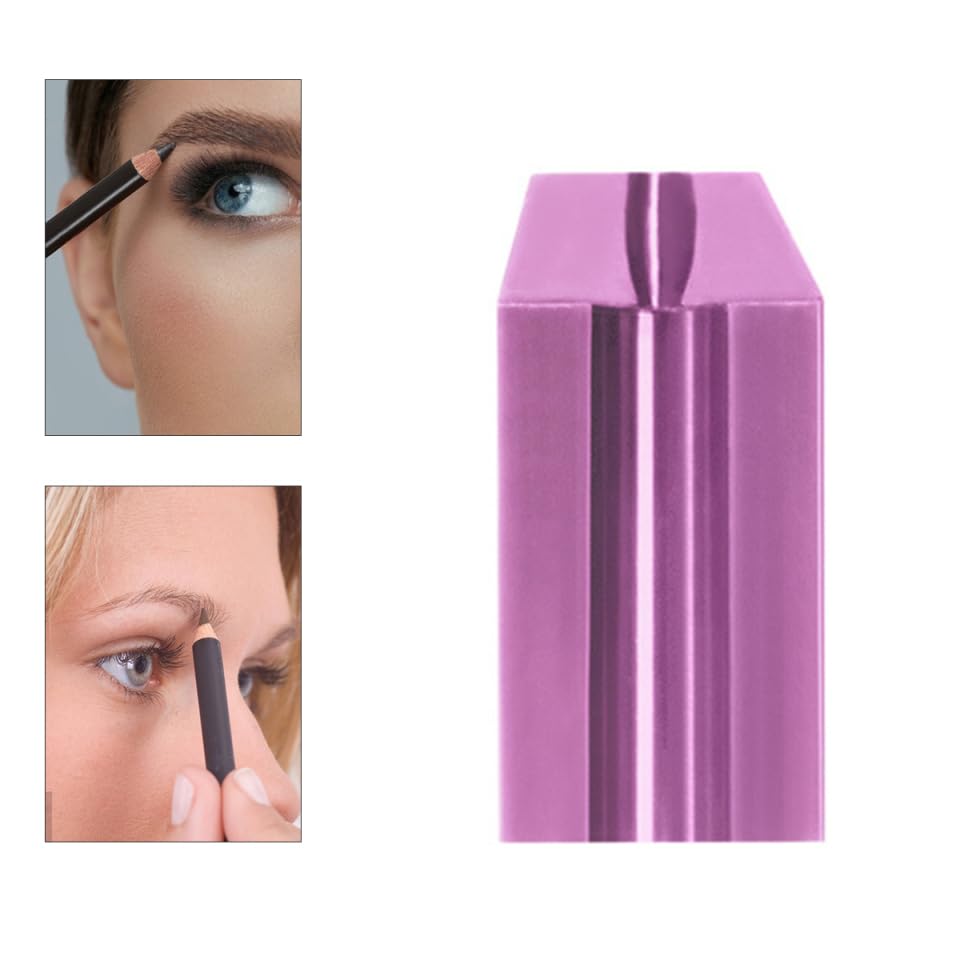 Healeved Eyebrow Pencil Sharpen Tool Makeup Pencil Sharpener Slot Flat Tip Eyeliner Sharpener Cosmetic Tip Grinder Cosmetic Sharpening Assistant Compact 1.57X0.78In