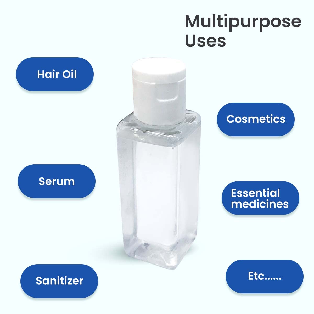 Naturegoon Square Refillable Empty Transparent Plastic Bottles(Pack of 4) | Fine Mist Flip Cap Bottle | 50 ml | Ideal for Sanitizer, Storing Cleaning Liquid & Travelling. (Pack of 4) 4
