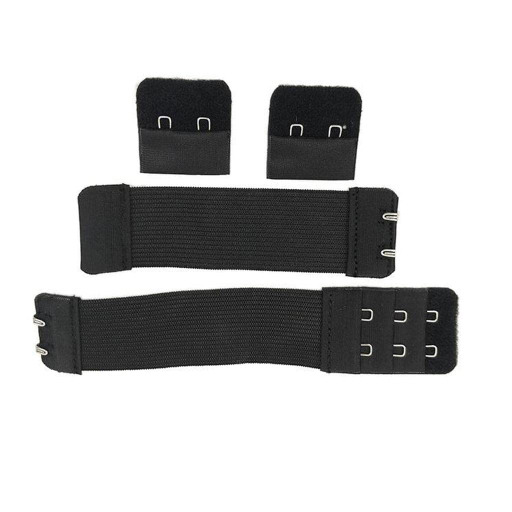 Adjustable Elastic Bra Extender 2 Hook Bra Extension Strap Black 3cm-image-41