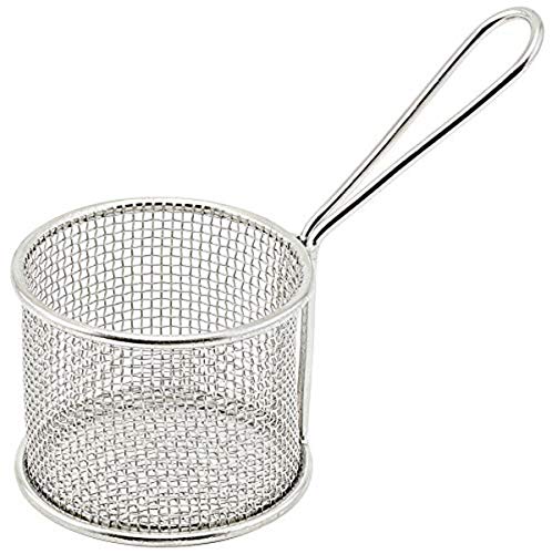 WINCO Mini Fry Basket, Round, Silver, 3.75" x 3" image 2
