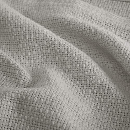 Madison Park Freshspun Basketweave Luxury Cotton Blanket Grey 66x90 Twin Size Basketweave Premium Soft Cozy 100% Cotton for Bed Couch or Sofa - Image 4