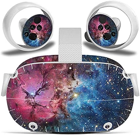 FOTTCZ Vinyl Skin Sticker for Oculus Quest 2 VR Headset & Controllers Only, Decal Protect Virtual Reality Set Cover - Binary Nebula