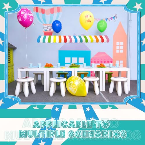 Image of Boao 4 Pcs 3D Cardboard Awning Decor,Rainbow,Striped Style | Paper Awning, Circus Carnival Theme, For Bulletin Board, Lemonade Stand, Bakery & Ice Cream Truck, Wall Window Backdrop