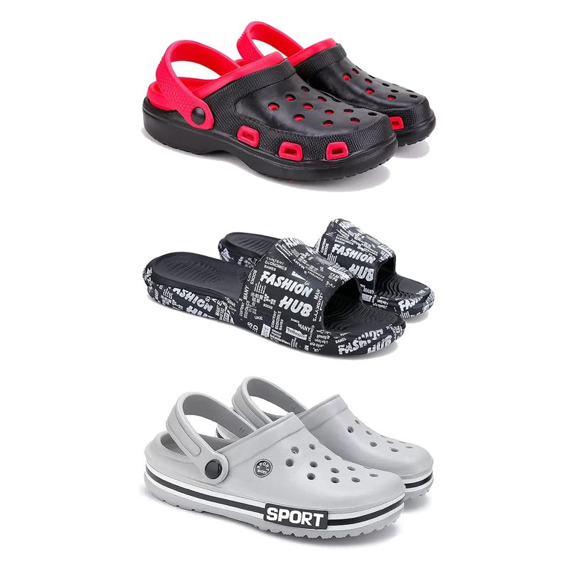 WINGSCRAFT-Lightweight Classic Clogs || Sandals with Slider Adjustable Back Strap for Men-Combo(3)-3017-3103-3016-10 Grey (B0D2J1GPN3) Amazon Price History, Amazon Price Tracker