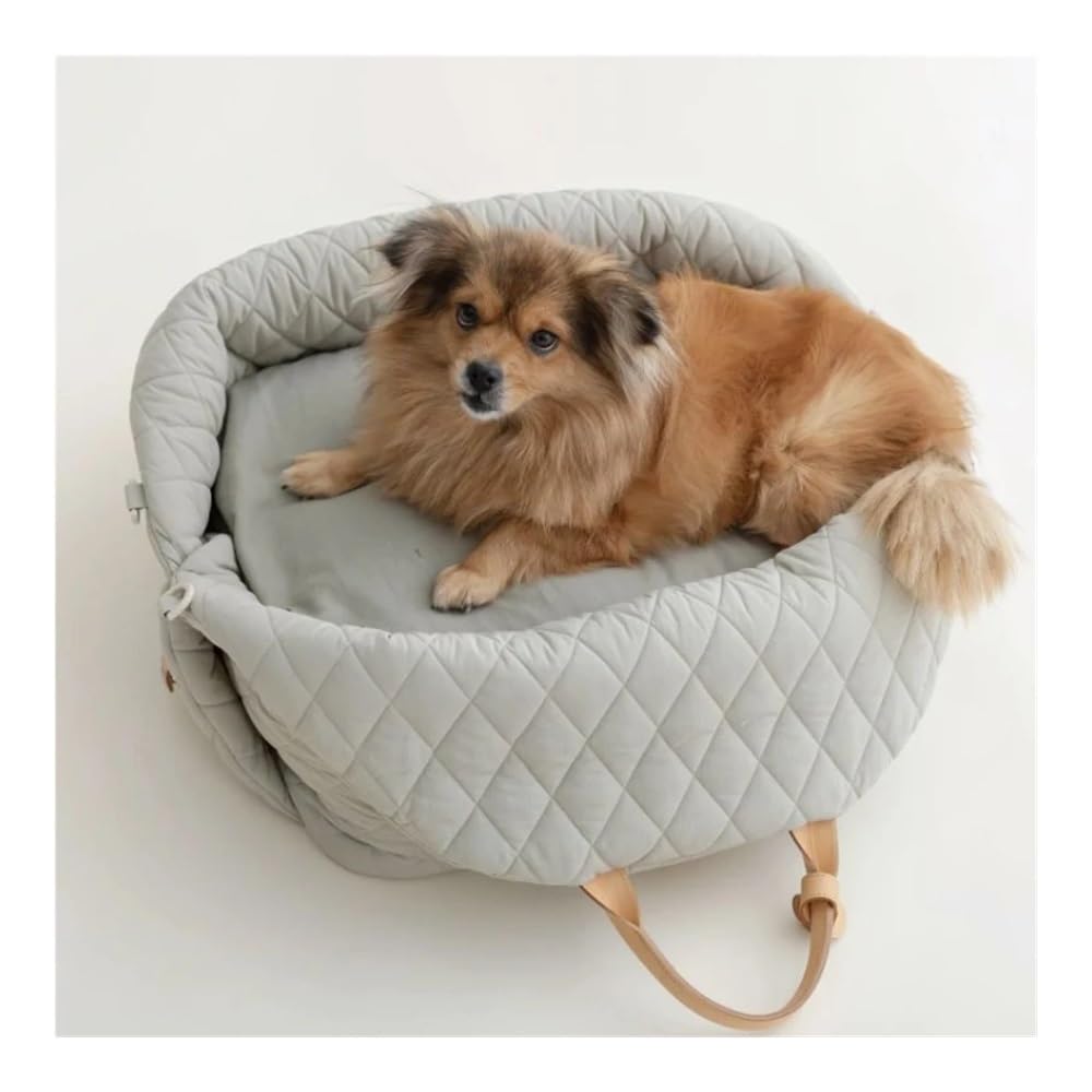 Transportín de Nailon Impermeable for Perros y Gatos, Listo for Viajar, con cojín extraíble y Correa de Hombro Ajustable.(Pink L 45 34 38cm)