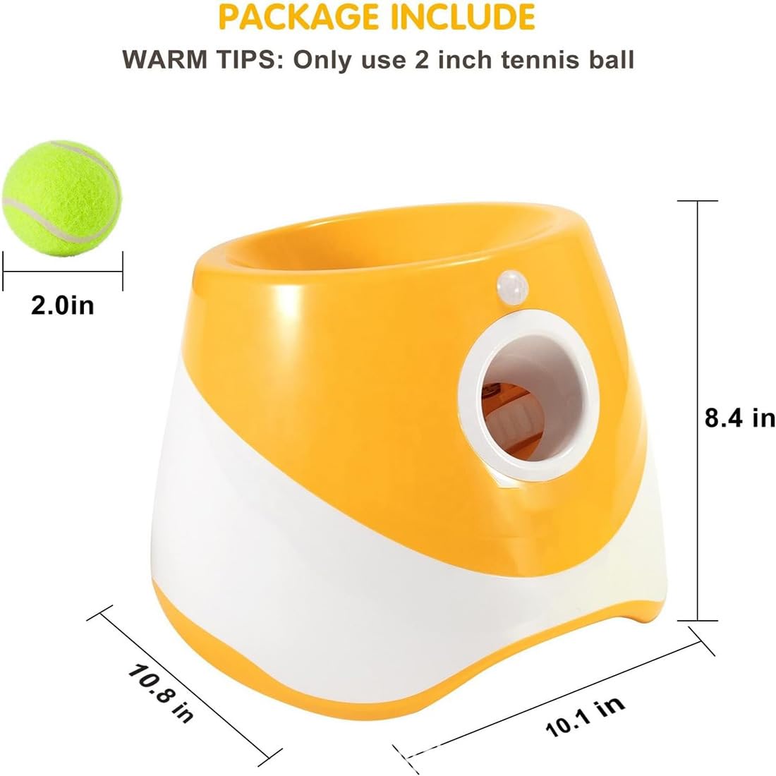 Lanceur de balles et distributeur de friandises pour chien, lanceur de balles de tennis interactif avec 3 réglages de distance, comprend 3 balles, parfait pour jouer en intérieur et en extérieur