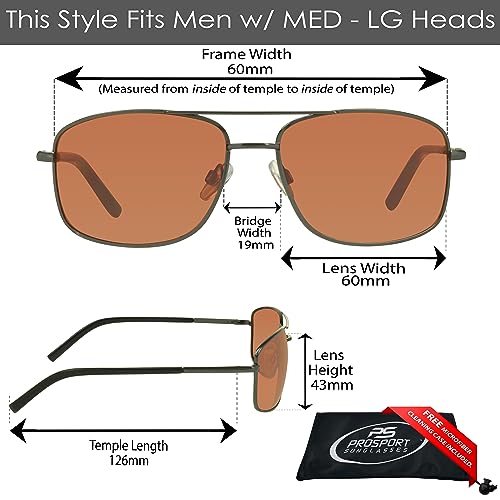 Image of proSPORT Blue Light Blocking Sunglasses - HD Copper Amber Metal Aviator Reduce Eye Strain Better Sleep