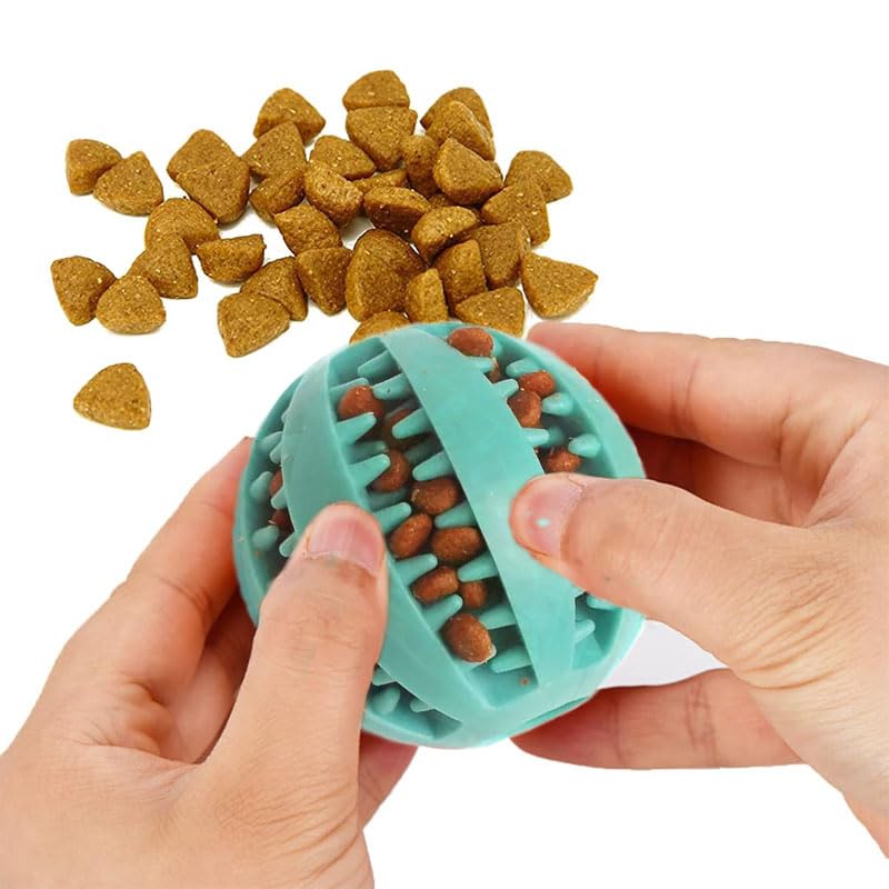 HUIQIHANG 2PCS Pets Little Dog Treat Toys Ball Dog Puppy Tooth Cleaning Features 5cm x 5cm Puppy Puzzle Stimulation Interactive Boredom Dental Care Toy (Blue+Yellow) - Image 3