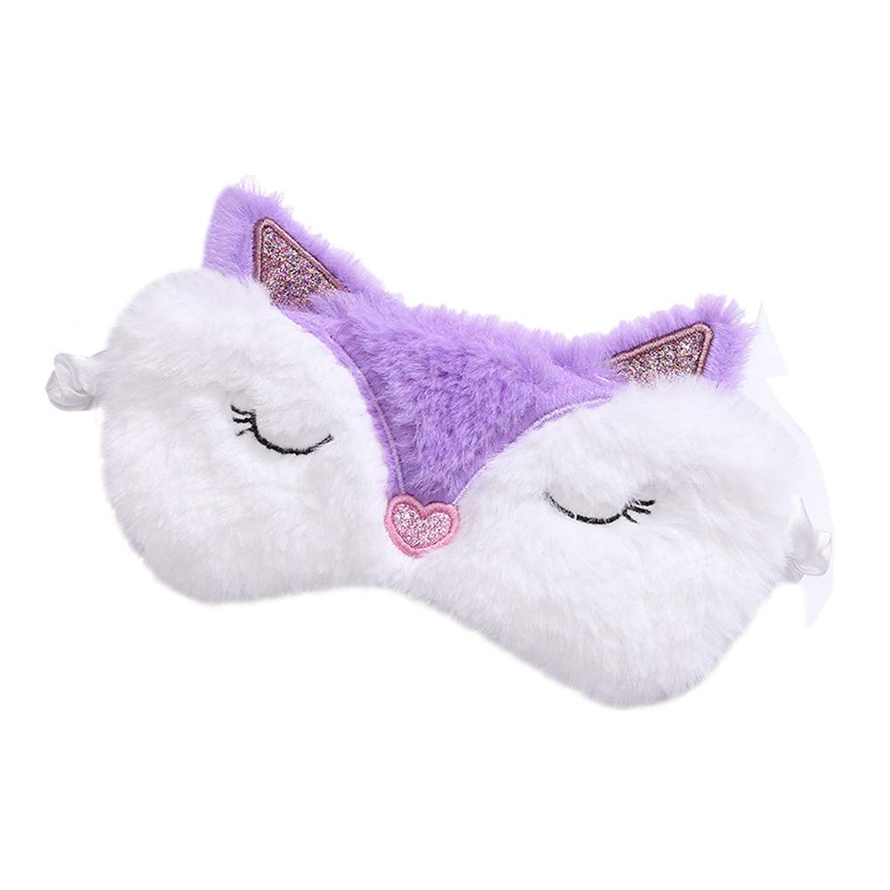 Shinywear Cute Rabbit Sleeping Eye Mask Plush Blindfold Travel Sleep Masks Super Soft Funny Eye Cover for Kids