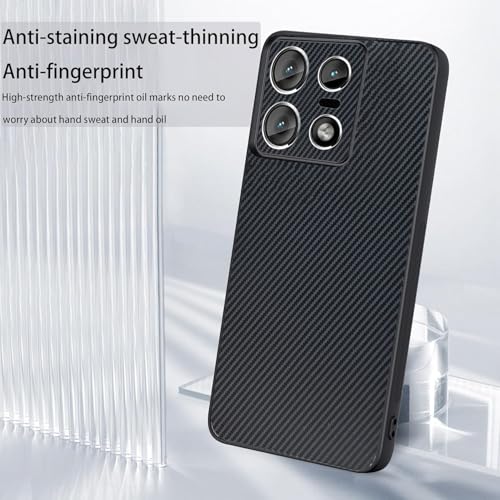 Image of DIZORO Carbon Fiber Case for Moto Motorola Edge 50 pro 5g Smooth Touch Rubber Phone Cases Non-Slip, with Camera Protection Fingerprint Resistant Full Body Protective Shockproof Back Cover - Dark Grey