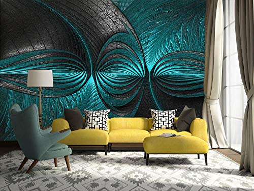 Papier peint 3D turquoise vert photo murale haut de gamme WLLLO