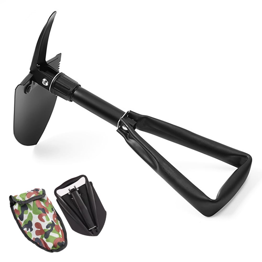 Amazon | Renjzle 折りたたみスコップ 多機能 収納バッグ付き 軽量