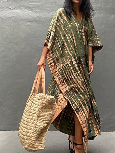 Image of Kaftan Dresses for Women Plus Size Summer Beach Dress with Print and Swim Cover Ups