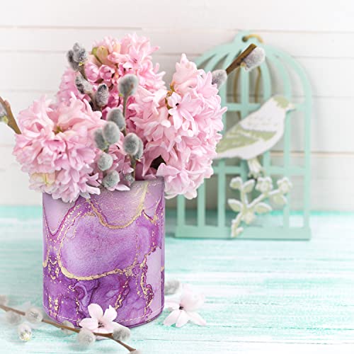 Image of Large Capacity Colored Pen Holder for Desk, Leather Pencil Holder Pen Cup Marker Holder Makeup Brush Holders, Desk Accessories & Workspace Organizers for Home, Office, Purple Marble