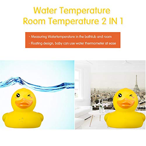 Image of b&h Baby Bath Thermometer, The Infant Bath Floating Toy Safety Temperature Water Thermometer, Baby Bath Essentials (Winking Duck)