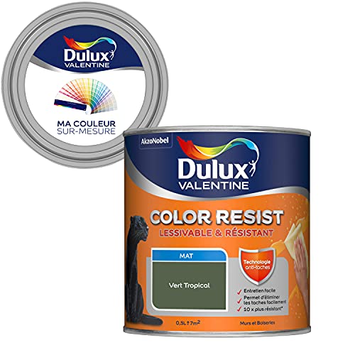 Ma Couleur Sur-Mesure par Dulux Valentine – Peinture Intérieure Murs, Plafonds, Boiseries - Palette Créativité, Pièce à Vivre Mat, Vert Tropical , 0,5 L