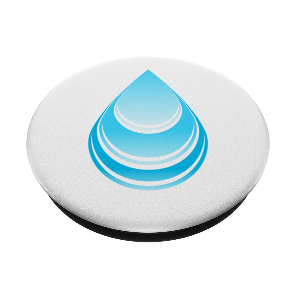 Water Droplet Waterdrop Raindrop Water Lover Hydration PopSockets Swappable PopGrip, Black - Image 2