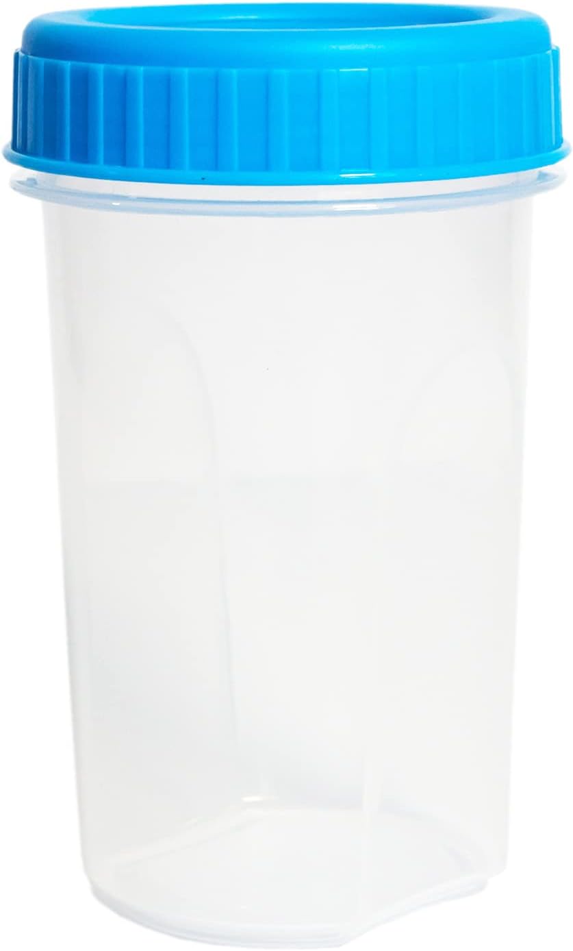 Prodbuy Set of 12 x 350ml Blue Screw on Lid Plastic Drinking Beakers