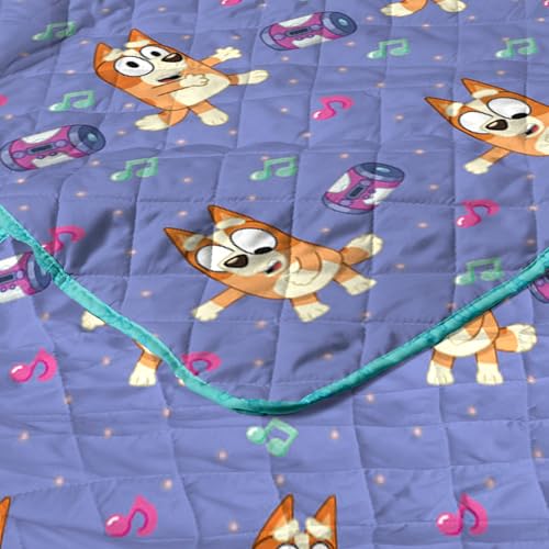 Image of Northwest Bluey Bingo Dance Party Quilted Throw Blanket - Official Cartoon Throw Blanket Featuring Bluey, for Adults Boys Girls Bed, Couch, or Playroom, 60 x 80 Inches