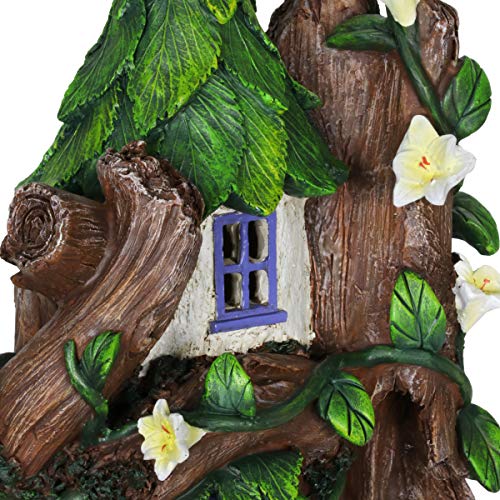 Exhart Fairy House With Red Mushroom - Solar Garden Statue For A Miniature Fairy Garden - Weather Resistant, Durable Resin Statue & Solar Garden Lights 7.48" L X 7.87" W X 11.81" H #TOP5
