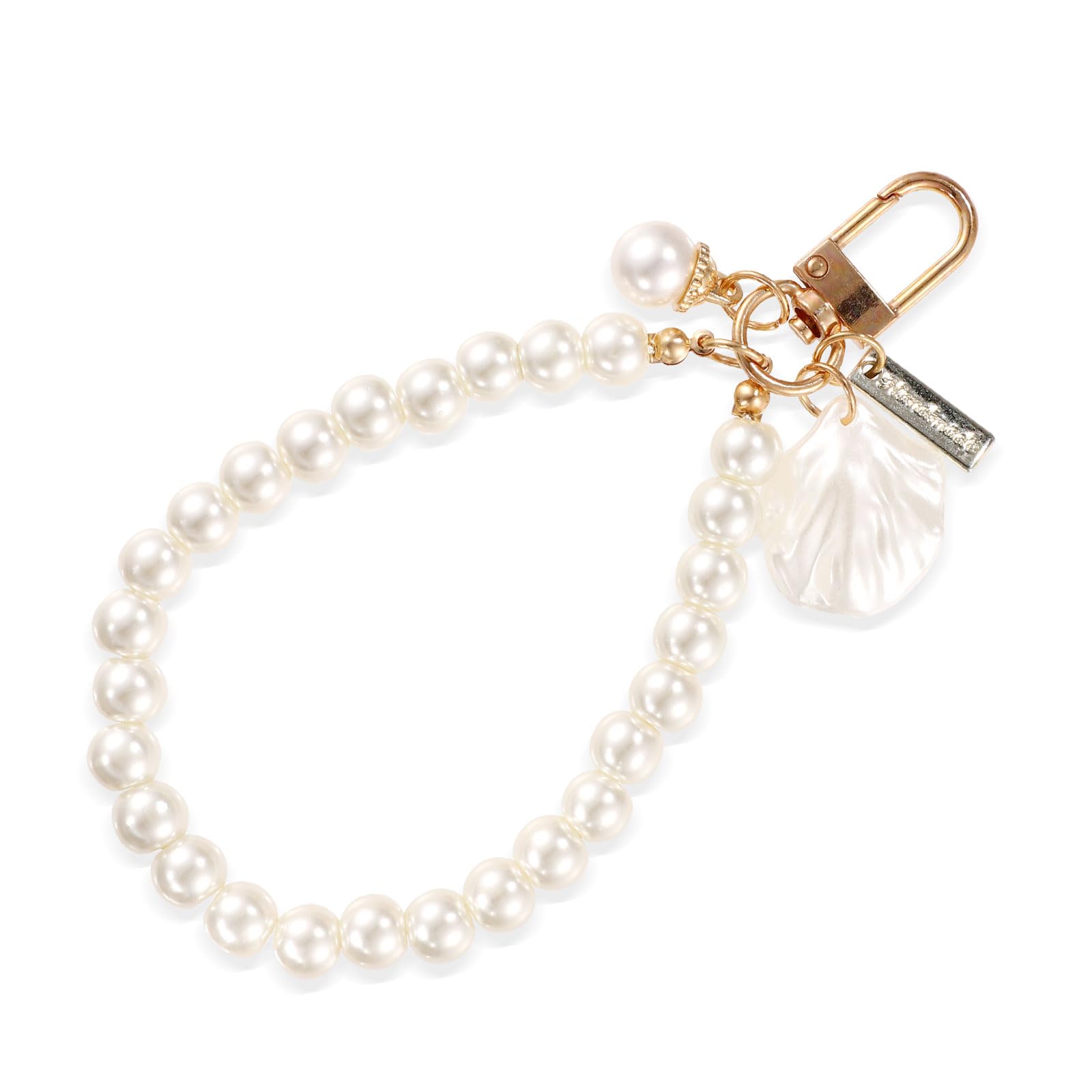 PEUTIER Pearl Phone Charm, Beaded Phone Wrist Strap Anti-Lost Cell