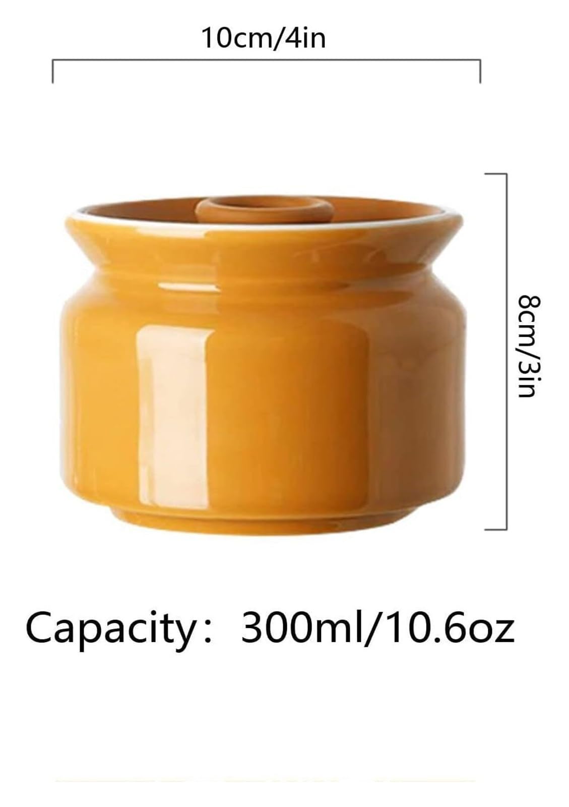 Sucrier, sucrier, sucrier avec couvercle hermétique, pot de stockage de sucre de couleur unie, pot à sucre, récipient à sucre pot à épices-blanc(Yellow,10x15.5cm)