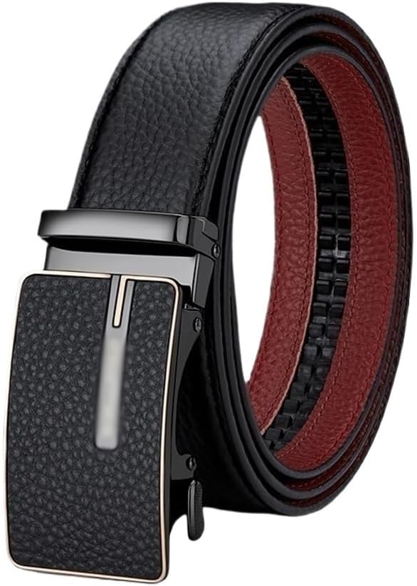 GDDZA 牛革自動バックルベルト本革ビジネスベルトユースベルト(115cm)