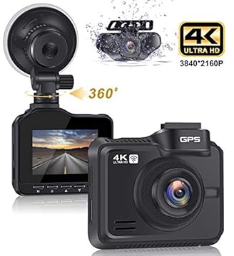 Lifechaser Dual Dash Cam 4K+1080P Front and Rear Car Camera 3840x2160P 8MP CMOS, WiFi, GPS, Night Vision, 2.4" IPS, 170° Wide Angle, Parking Mode, WDR, Time Lapse, G-Sensor for Cars, Truck