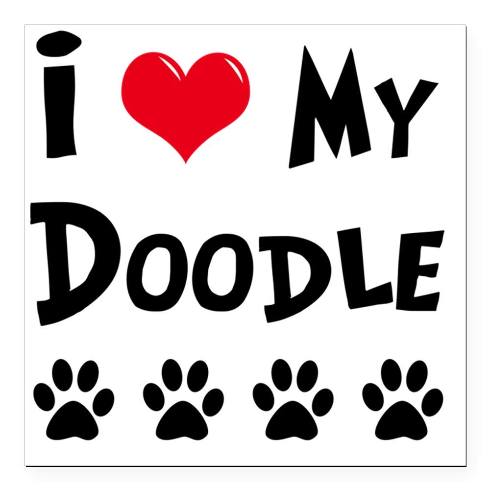 CafePress I Love My Doodle Square Car Magnet 3 X 3 Square Car Magnet, Magnetic Bumper Display