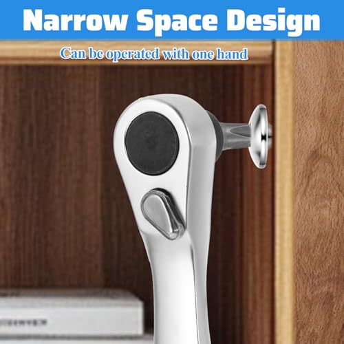 Image of 1 /4 Inch Drive Micro Ratcheting Bit Driver, Mini Ratchet 72-Tooth Ratchet Screwdriver, 1 /4 Hex Ratchet 90 Degree Right Angle Close Quarters Pocket Angled Screwdriver for Tight Spaces