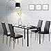 Mecor Modern Dining Chairs Set of 4, High Back PU Leather with Steel Frame Legs Kitchen Room Chairs (Black)