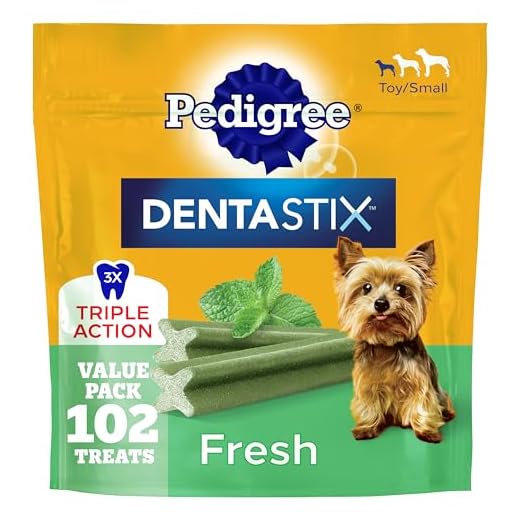 Pedigree Dentastix Small & Toy Breed Dental Dog Treats, Fresh, 102 Count