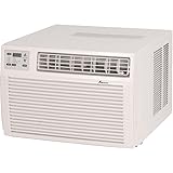 Amana AE123G35AX Window Air Conditioner with 11600 BTU Cool 10700 BTU Electric Heat Electronic Controls with LED Display Hand Held IR Remote Control Wall Sleeve and Window Mount