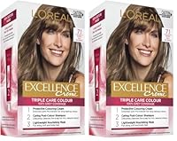 L'Oréal Paris Permanent Hair Dye, Strengthening & With Up To 100% Grey Coverage, Excellence, Dar (Pack of 2)