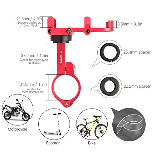 DECDEAL Suporte do telefone da bicicleta Comprimento giratório de 360 ​​graus Ajustável Alumínio Bik
