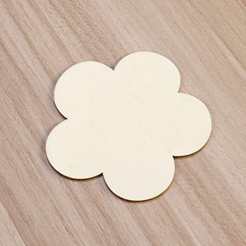 Artibetter 10Pcs Unfinished Wooden Plum Flower Shape Cutout Discs For Diy Craft - 6Cm #TOP6