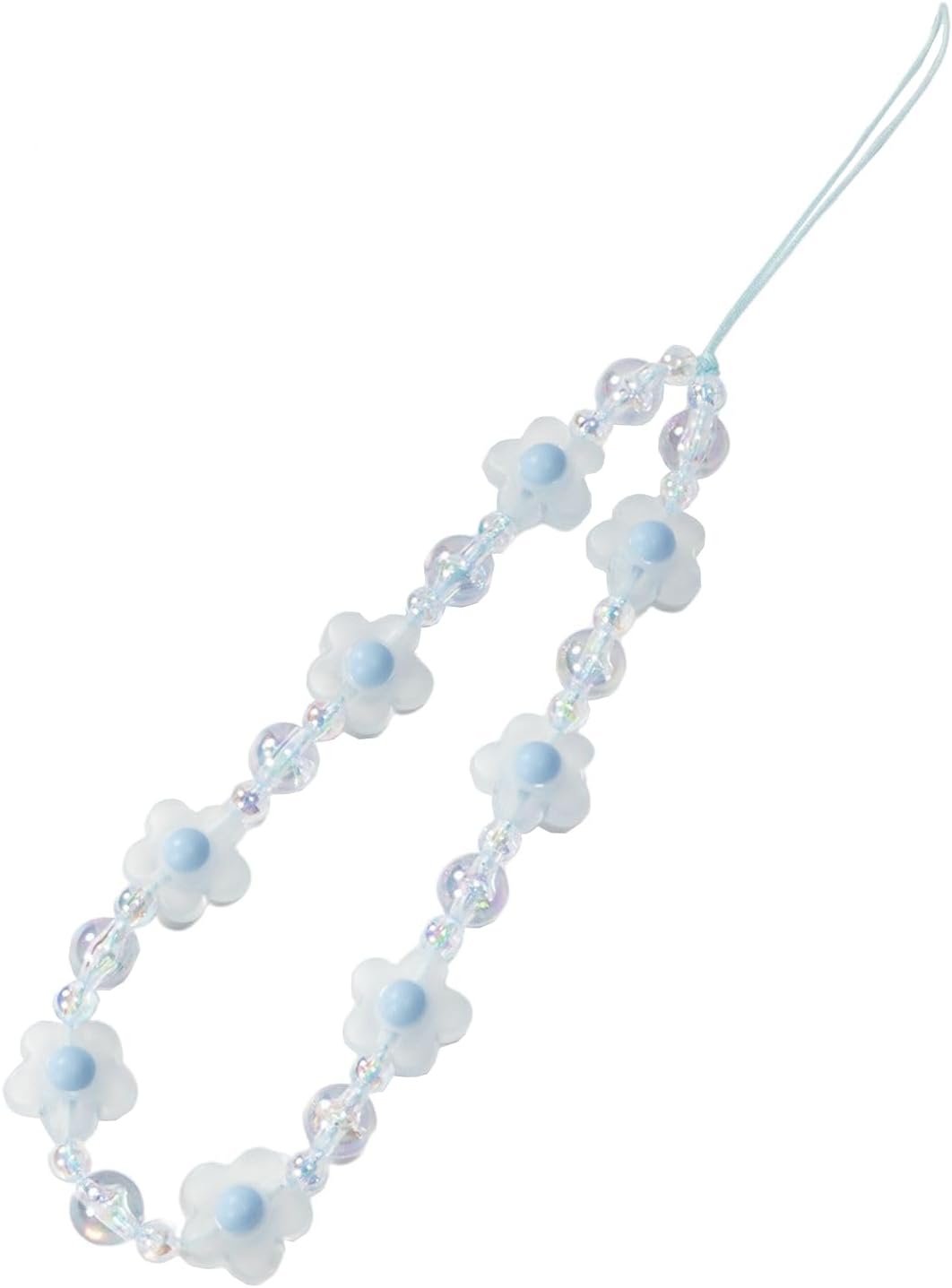 Amazon.com: Meefisher Blue Flower Beaded Mobile Phone Charms Lanyard ...