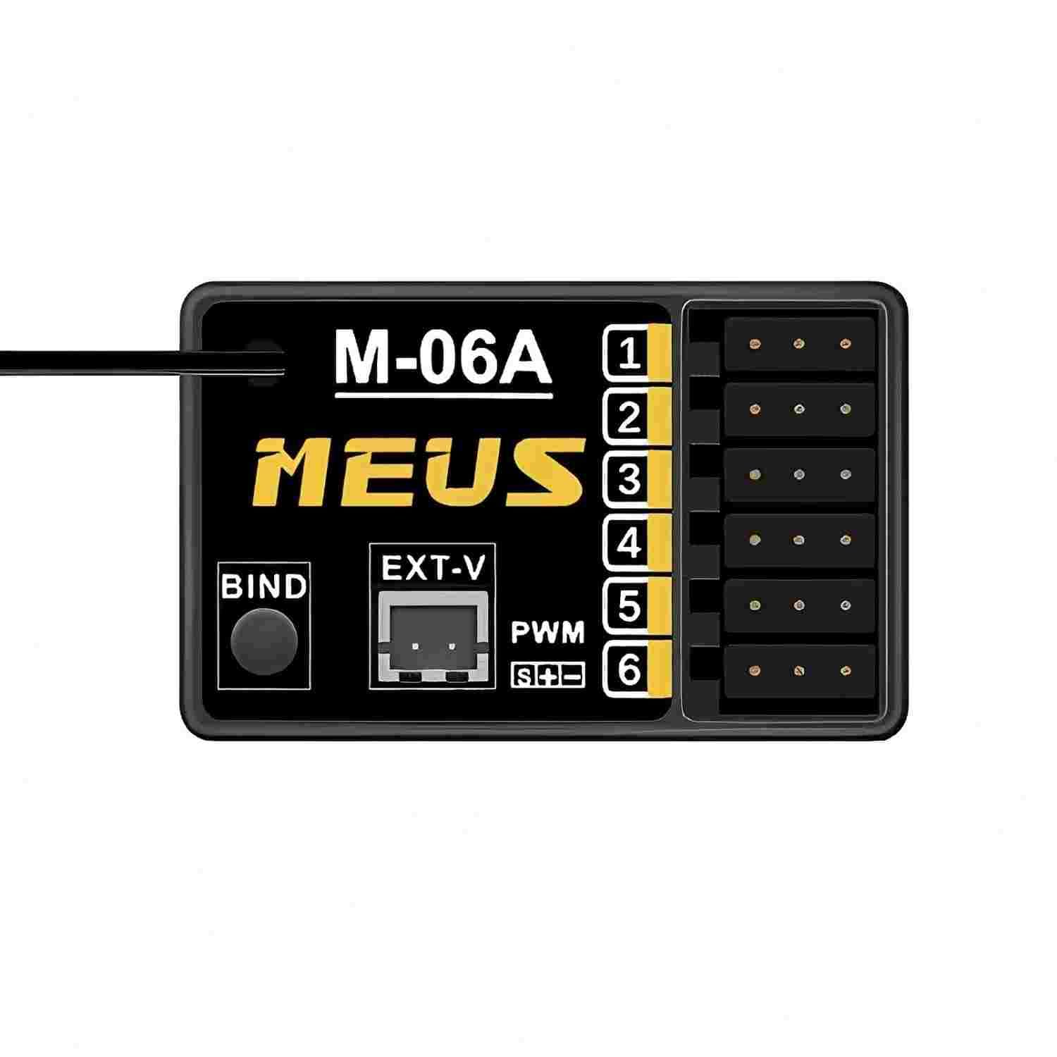 MEUS RACING 2.4GHz RC Receiver M-06A Long Range Control RX Compatible with MEUS Racing RC Transmitter ME-10B for RC Car/Boat/Tank etc. (6CH)