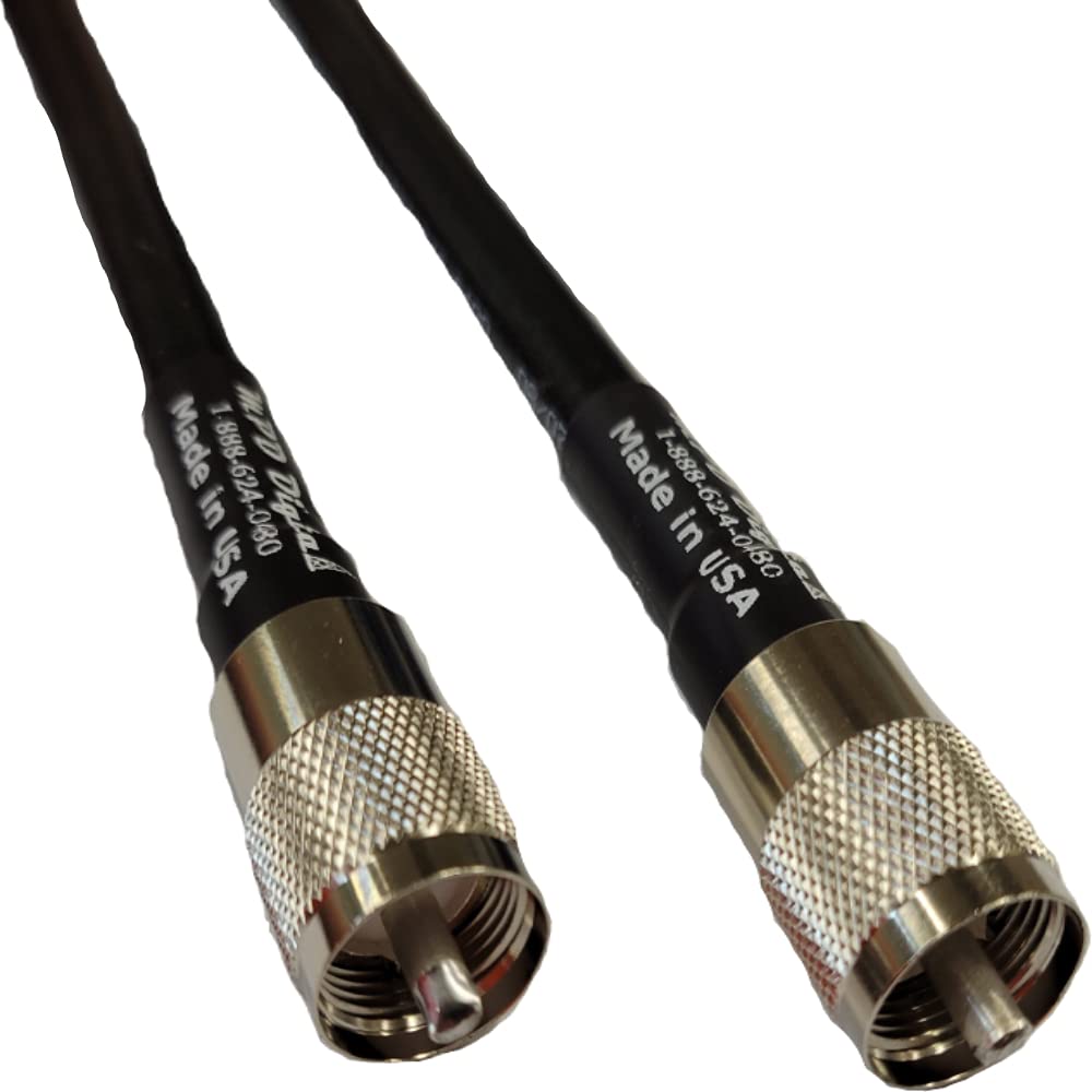 MPD DigitalI LMR400 Ultraflex Times Microwave Coax Cable I Threaded on Soldered PL259 to PL259 UHF Connectors I Low Loss I CB Ham Radio, Hotspot WiFi, Radio Transmitters, Antenna I 10 FT