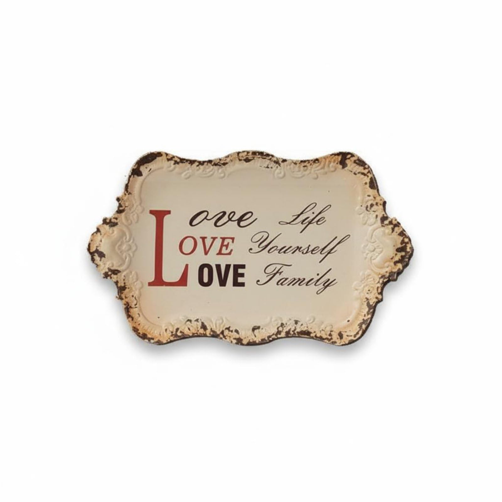 Wswqop Placa Decorativa de Pared Metal Vintage con Mensajes de Letrero Retro de Hierro con Acabado Antiguo y Sensación Texturizada Adecuada para Sala Vestíbulo Cafetería Local Temático, F