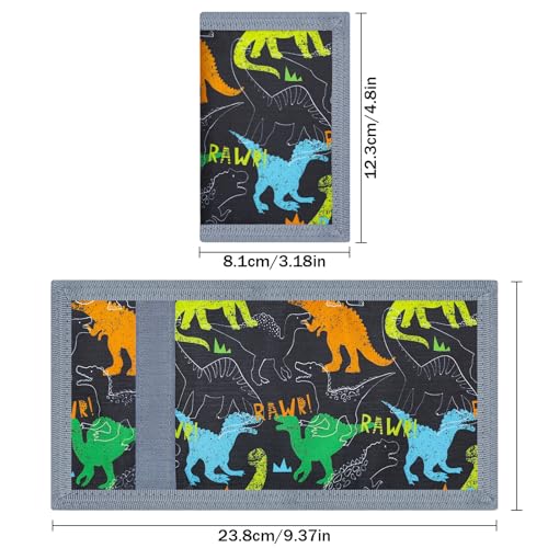 Image of AI-DEE RFID Trifold Canvas Outdoor Sports Wallet for Kids - Front Pocket Wallet with Magic Sticker
