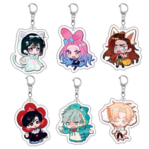 Image of JUSONGKWCP 6 Alien Stages Keychain Anime Figure Cosplay Keyring Pendant Alien Stages Acryl Chain Decor Merch Collection